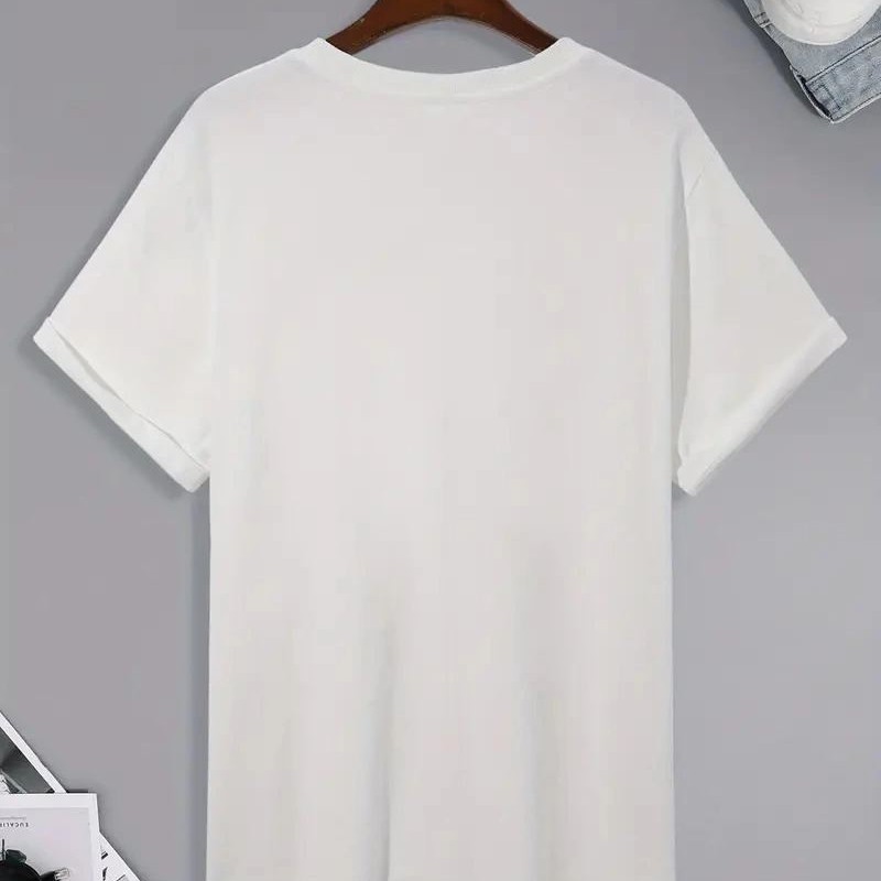 Erkek Kısa Kol Yazlık Tişört Bisiklet Yaka Palmiye Baskılı T-Shirt - Beyaz