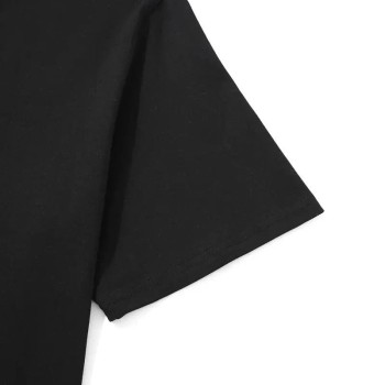 Erkek Kısa Kol Yazlık Tişört Bisiklet Yaka Palmiye Baskılı T-Shirt - Siyah