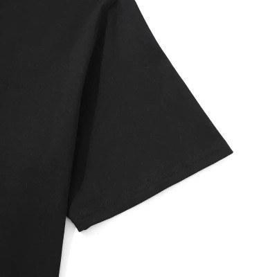 Erkek Kısa Kol Yazlık Tişört Bisiklet Yaka Palmiye Baskılı T-Shirt - Siyah