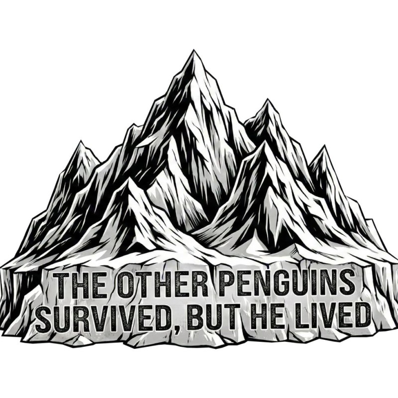 Erkek Nihilist Penguen Baskılı 3 İplik Pamuklu Kapüşonlu Sweatshirt Hoodie Beyaz