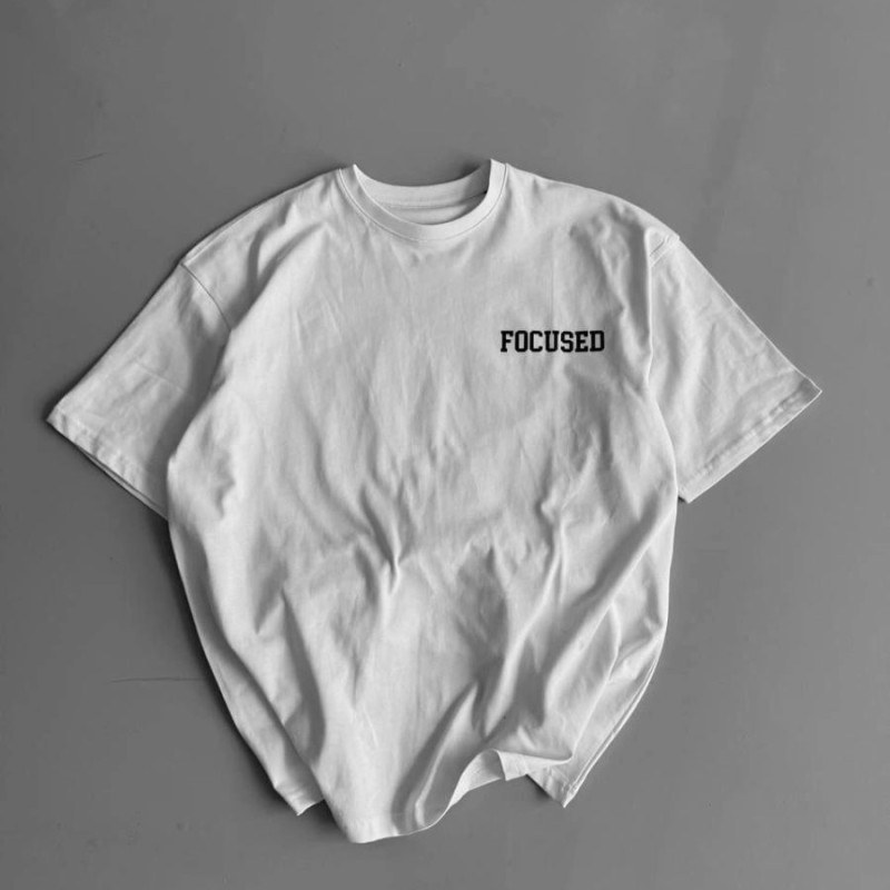 Erkek Ön ve Arka Baskılı T-Shirt Kısa Kol Bisiklet Yaka Regular Fit Tişört - Beyaz