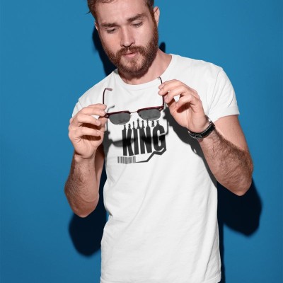 Erkek Özel Baskılı Modern Fit %100 Pamuk Bisiklet Yaka T-Shirt