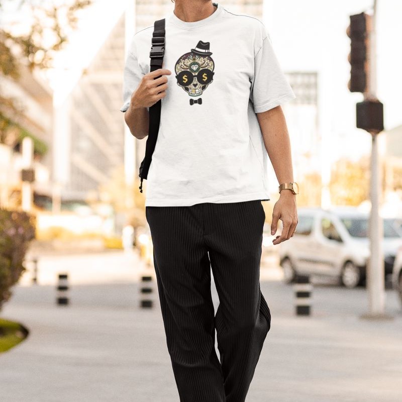 ERKEK Özel Baskılı Modern Fit %100 Pamuk Bisiklet Yaka T-Shirt