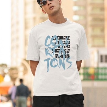 ERKEK Özel Baskılı Modern Fit %100 Pamuk Bisiklet Yaka T-Shirt