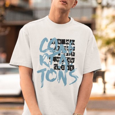 ERKEK Özel Baskılı Modern Fit %100 Pamuk Bisiklet Yaka T-Shirt