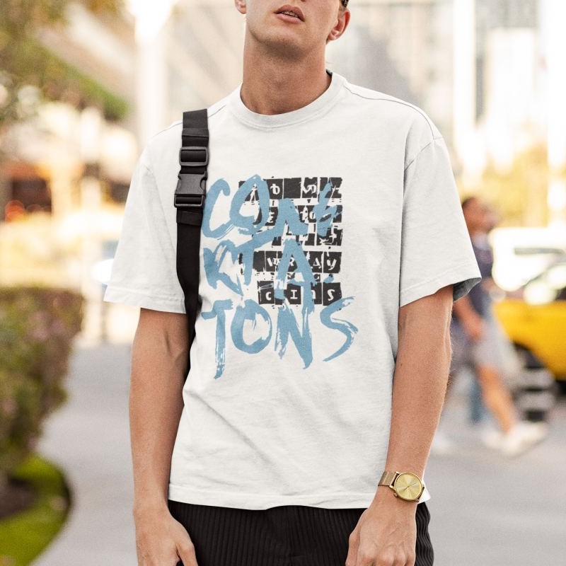 ERKEK Özel Baskılı Modern Fit %100 Pamuk Bisiklet Yaka T-Shirt