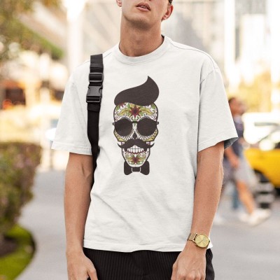 ERKEK Özel Baskılı Modern Fit %100 Pamuk Bisiklet Yaka T-Shirt