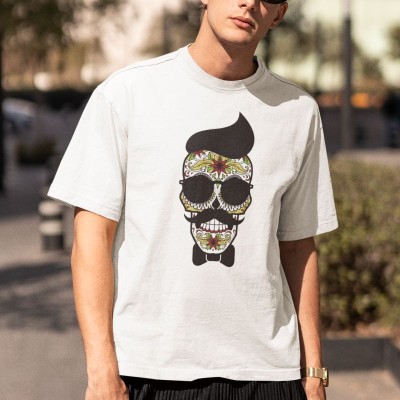 ERKEK Özel Baskılı Modern Fit %100 Pamuk Bisiklet Yaka T-Shirt