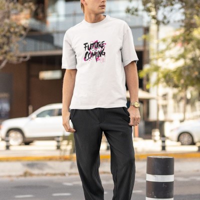 ERKEK Özel Baskılı Modern Fit %100 Pamuk Bisiklet Yaka T-Shirt