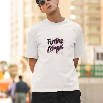 ERKEK Özel Baskılı Modern Fit %100 Pamuk Bisiklet Yaka T-Shirt