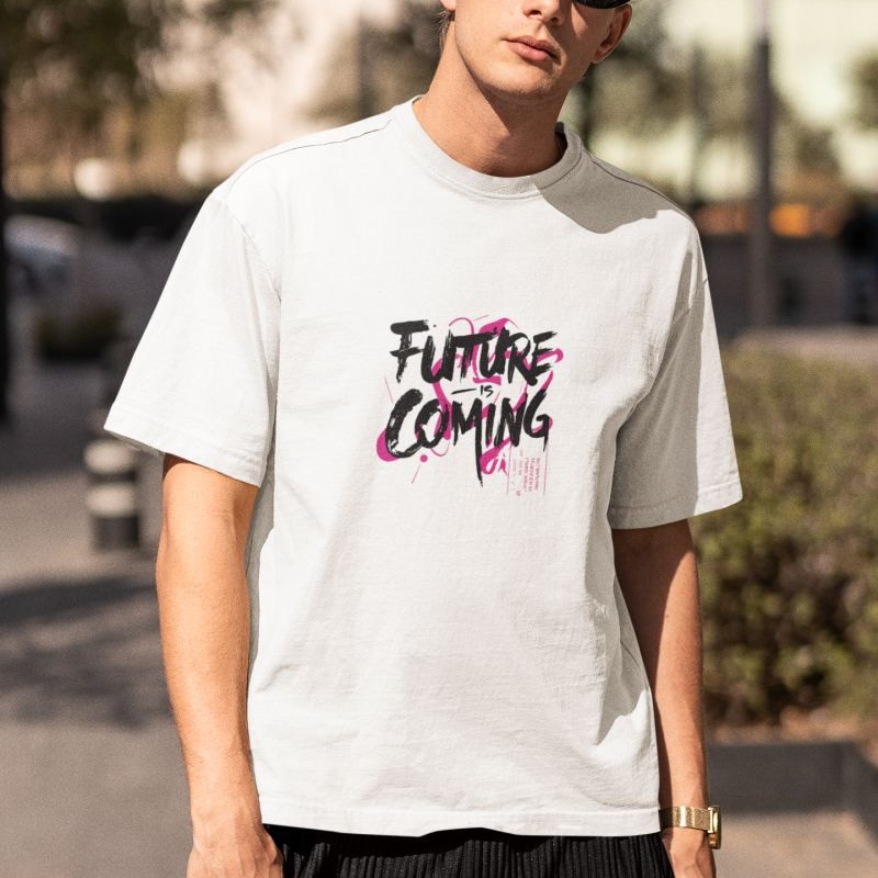 ERKEK Özel Baskılı Modern Fit %100 Pamuk Bisiklet Yaka T-Shirt