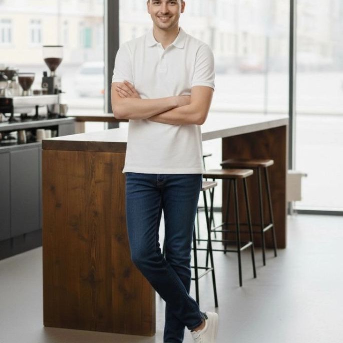 Erkek Polo Yaka Düğmeli Pike Kumaş Tişört Regular Fit Kısa Kol T-Shirt - Beyaz