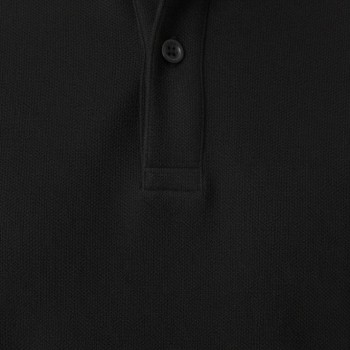 Erkek Polo Yaka Düğmeli Pike Kumaş Tişört Regular Fit Kısa Kol T-Shirt - Siyah