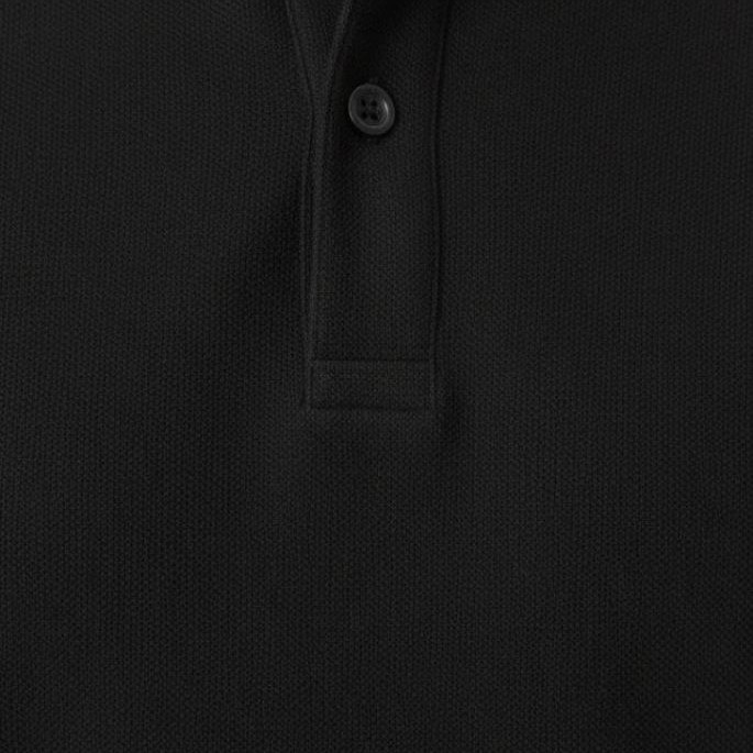 Erkek Polo Yaka Düğmeli Pike Kumaş Tişört Regular Fit Kısa Kol T-Shirt - Siyah