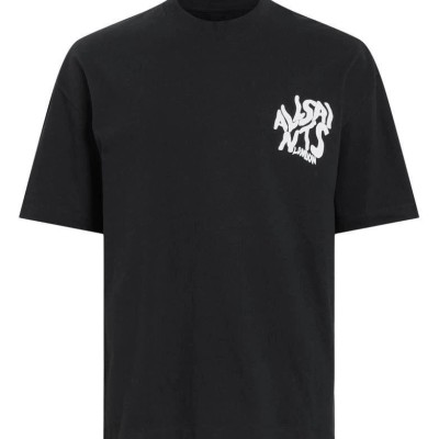 Erkek Tişört Baskılı Oversize Kısa kol T-shirt - Siyah