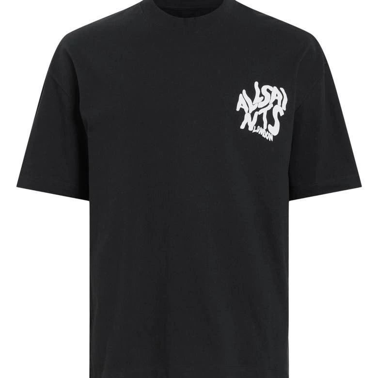 Erkek Tişört Baskılı Oversize Kısa kol T-shirt - Siyah