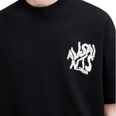 Erkek Tişört Baskılı Oversize Kısa kol T-shirt - Siyah