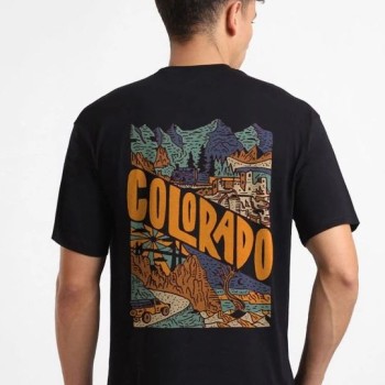 Erkek Tişört Baskılı Oversize Kısa kol T-shirt - Siyah