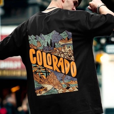 Erkek Tişört Baskılı Oversize Kısa kol T-shirt - Siyah