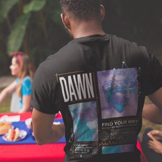 Erkek Tişort  Bisiklet Yaka Baskılı Kısa kol T-Shirt - Siyah