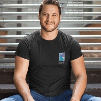 Erkek Tişort  Bisiklet Yaka Baskılı Kısa kol T-Shirt - Siyah