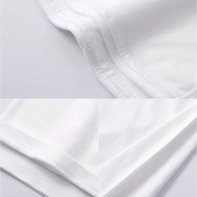 Erkek Tişört Bisiklet Yaka Kore sevimli ayı baskı Kısa Kol T-Shirt  - Beyaz