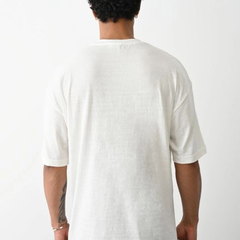 Erkek Tişört Düz Basic Penye Yazlık Bisiklet Yaka Kısa Kol T-Shirt - Beyaz