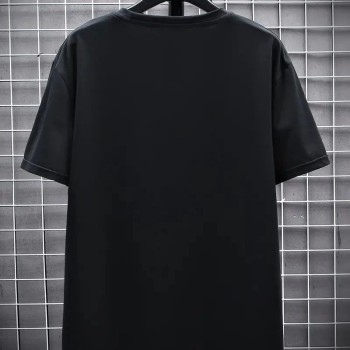 Erkek Tişört FUTRE Baskılı Kısa Kol Bisiklet Yaka T-shirt - Siyah