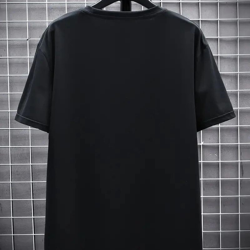 Erkek Tişört FUTRE Baskılı Kısa Kol Bisiklet Yaka T-shirt - Siyah