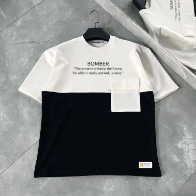ERKEK Tişört Torba Cepli Parçalı Kısa Kol T-Shirt - iyah