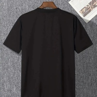 Erkek  Tişört TRIED TO WARN YOU. Baskılı Bisiklet Yaka T-shirt - Siyah