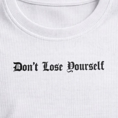 Erkek Wafıl Kumaş Tişört Regular Kalıp Bisiklet Yaka Baskılı T-Shirt - Beyaz