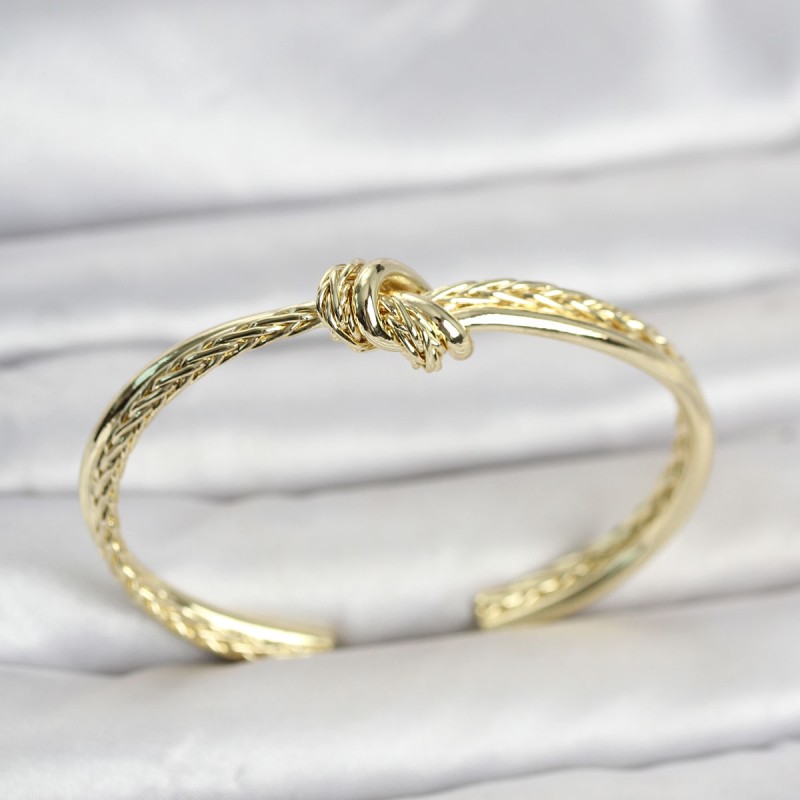 Gold Renk Düğüm Model Pirinç Kadın Bileklik