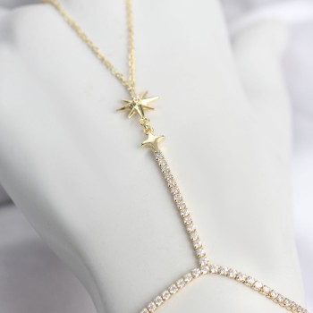 Gold Renk Pirinç Zirkon Taşlı Kutup Yıldızı Model Şahmeran