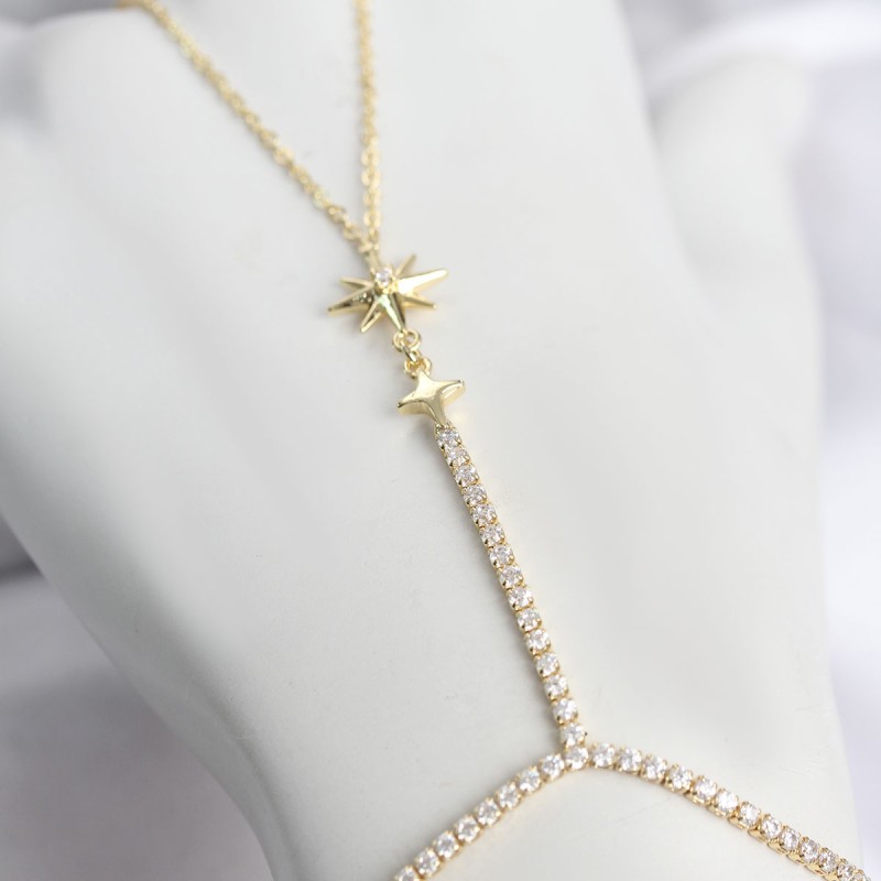 Gold Renk Pirinç Zirkon Taşlı Kutup Yıldızı Model Şahmeran