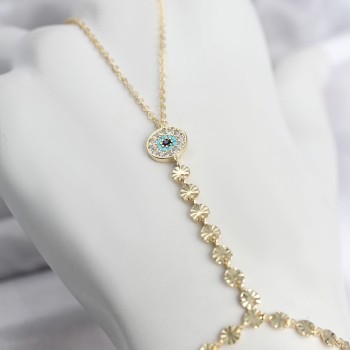Gold Renk Pirinç Zirkon Taşlı Nazar Model Şahmeran