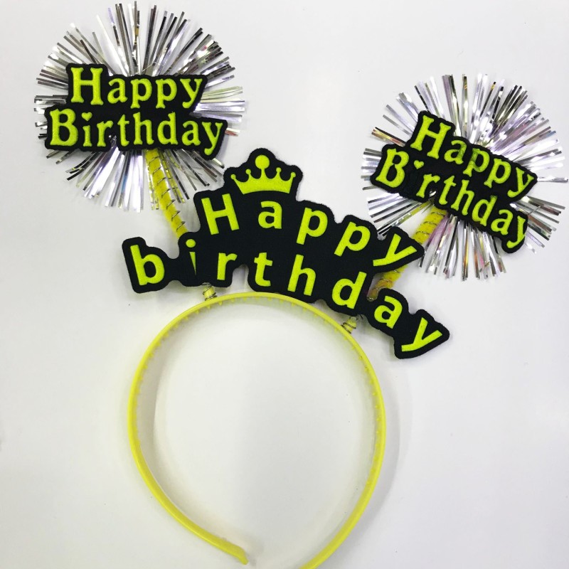 Happy Birthday Neon Renk Doğum Günü Tacı 12 Adet