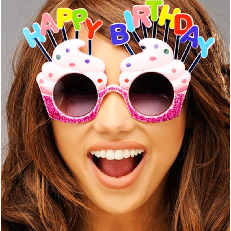 Happy Birthday Yazılı Pembe Fuşya Parti Gözlüğü