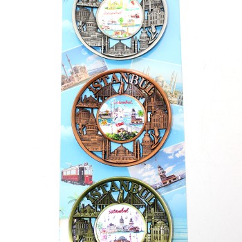 İstanbul Temalı Metal Magnet 3'lü Set Model 2