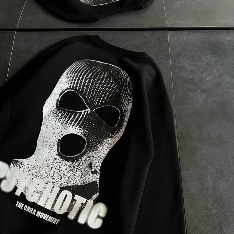 Kadın 3 iplik Kışlık Bisiklet Yaka Baskılı SweatShirt - Siyah