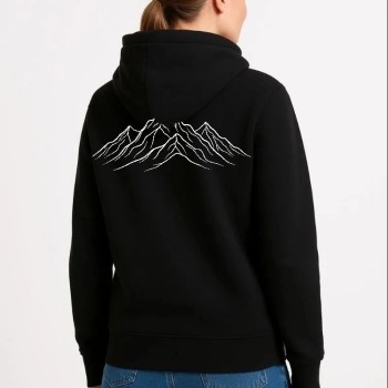 Kadın 3 İplik Pamuklu Kapüşonlu Hoodie Sweatshirt Nihilist Penguen Baskılı - Siyah