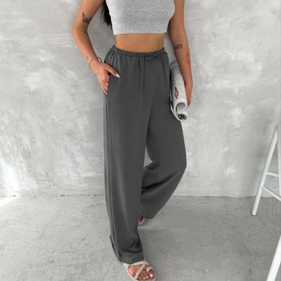 Kadın Ayrobin Oversize Kadın Pantolon - Füme