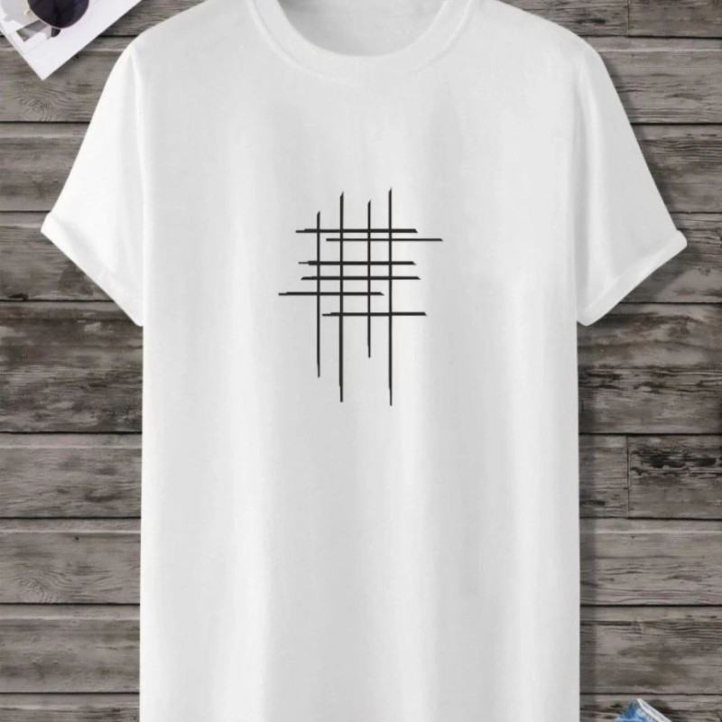 Kadın Baskılı Oversize  kısa kol T-Shirt - Beyaz