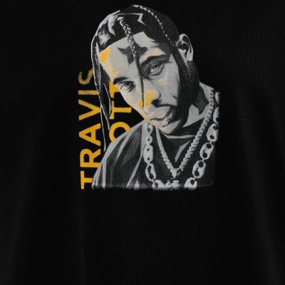Kadın Baskılı T-Shirt Kısa Kol Bisiklet Yaka Oversize Rahat Kalıp Günlük Tişört - Siyah