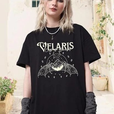 Kadın Baskılı T-Shirt Kısa Kol Bisiklet Yaka Oversize Rahat Kalıp Tişört - Siyah