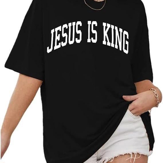 Kadın Baskılı T-Shirt Kısa Kol Bisiklet Yaka Oversize Rahat Kalıp Tişört - Siyah