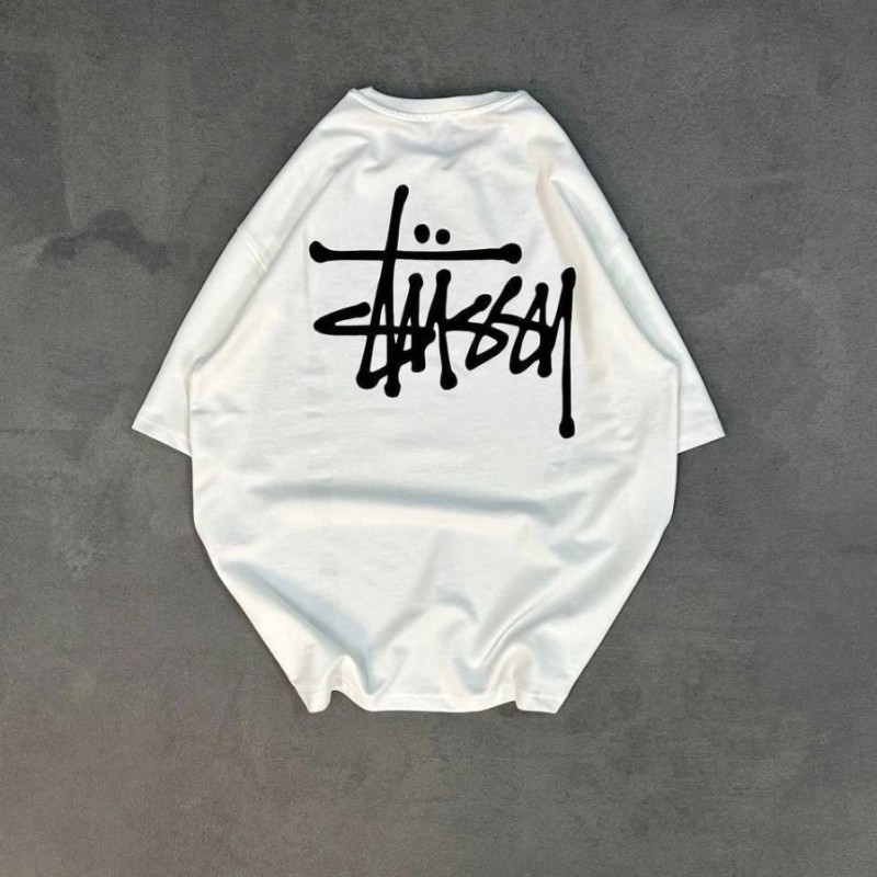 kadın Bisiklet Yaka Baskılı Oversize  Kısa kol T-Shirt - Beyaz