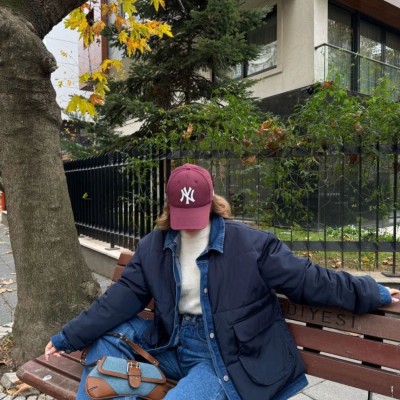 Kadın Jeans Detaylı Cıtcıtlı Ceket Mont - Lacivert
