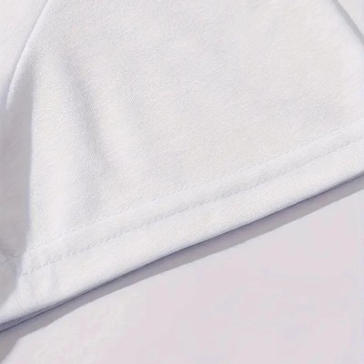 Kadın Kahve Desen Baskılı Tişört Kısa Kol Bisiklet Yaka Oversize T-Shirt - Beyaz