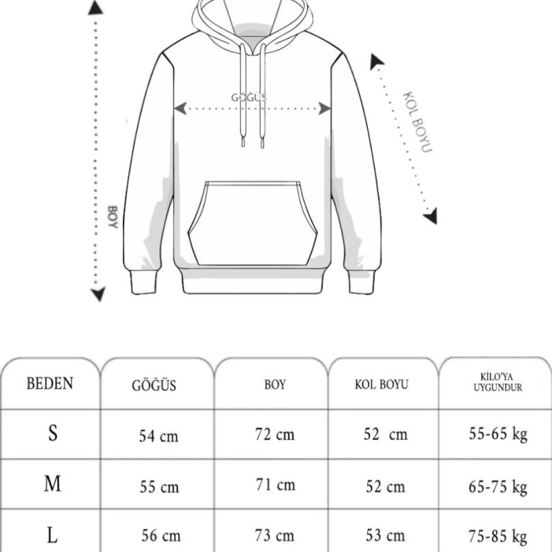 Kadın Kapüşonlu Kanguru Cepli 3 İplik Pamuklu Düz Hoodie Sweatshirt - Siyah